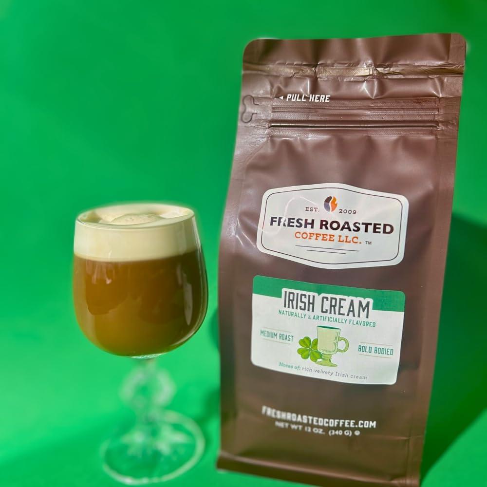Fresh Roasted Coffee Fresh Roasted Coffee, Decaf Irish Crème Flavored Coffee, 2 lb (32 oz), Medium Roast, Kosher, Whole Bean