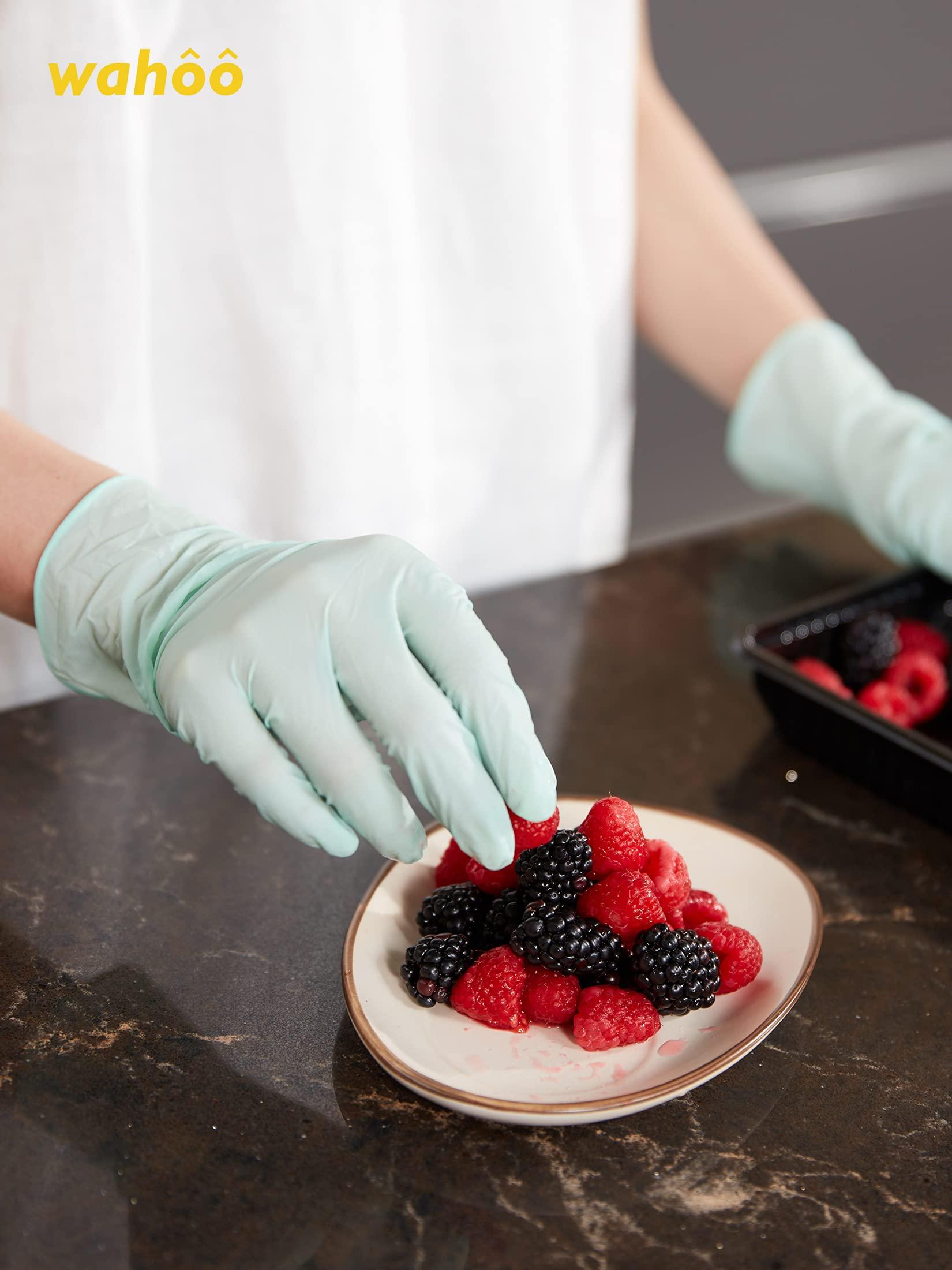 LANON Protection LANON 5 mil Vitamin-E Coated Latex Disposable Gloves, Food-Contact Grade, Fully Textured, Green, Large