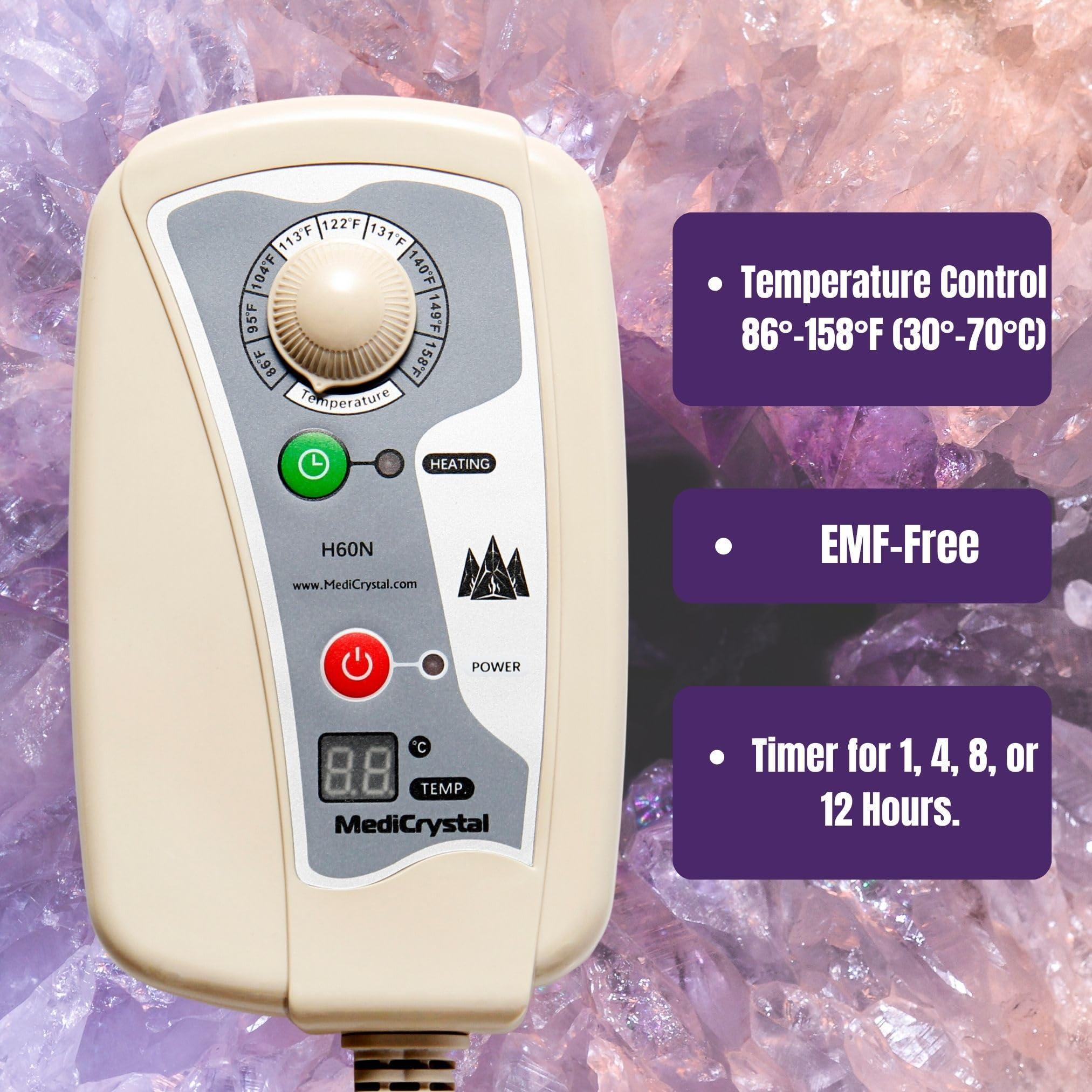 MediCrystal MediCrystal Far Infrared Heat Amethyst Tourmaline Mat - Professional 71"x32" - Warm & Heal Yourself with Natural Crystals - EMF-Free Adjustable Deep FIR Heating 86-158F - Original Manufacturer