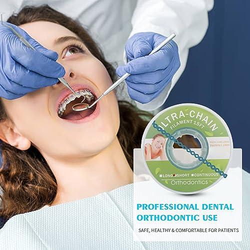ANNWAH AnhuaDental Colorful Orthodontic Braces Rubber Chains,Dental Rubber Chains for Braces Power Chains for Orthodontic Treatment