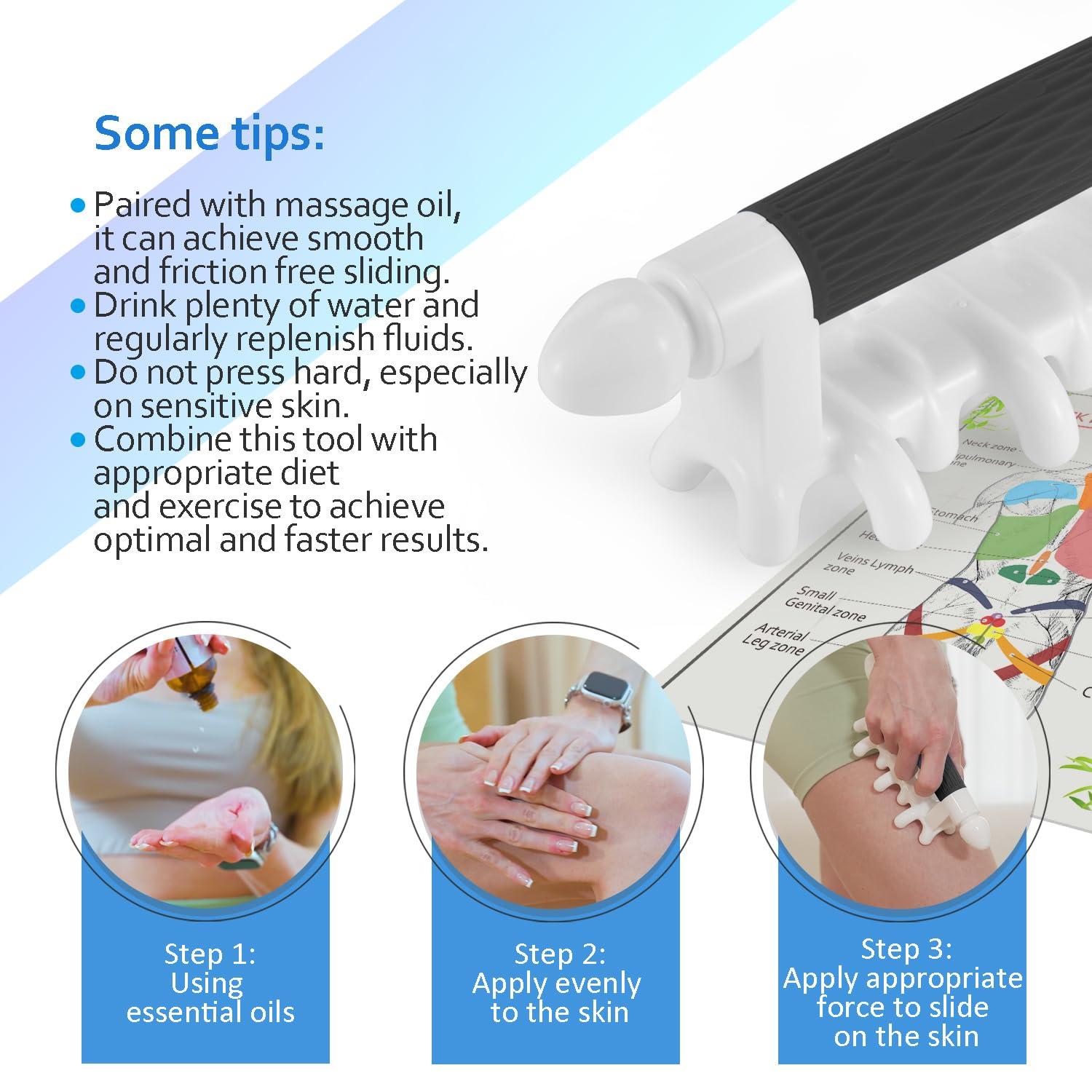 Strict Fascia Massage Tool Myofascial Release Blaster Tools for Anti-Cellulite Skin Soothing Lymphatic Drainage Trigger Point Deep Tissue Neck,Shoulder,Lower Back,Psoas,Thighs,Butt & Full Body(Black)