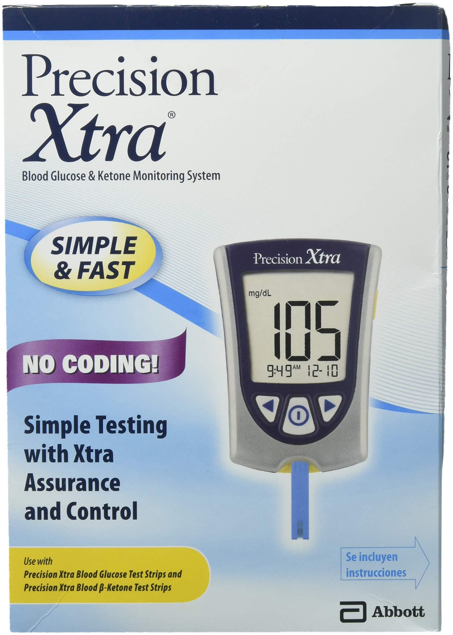 DSS DSS Precision Xtra Blood Glucose Meter Kit, Results in 5 seconds, Strips Not Included (1 Kit)
