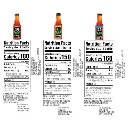 Pure Leaf Pure Leaf Bottles, Variety Pack (Sweetened Flavors) (18.5 Ounce Bottles, Pack of 12)