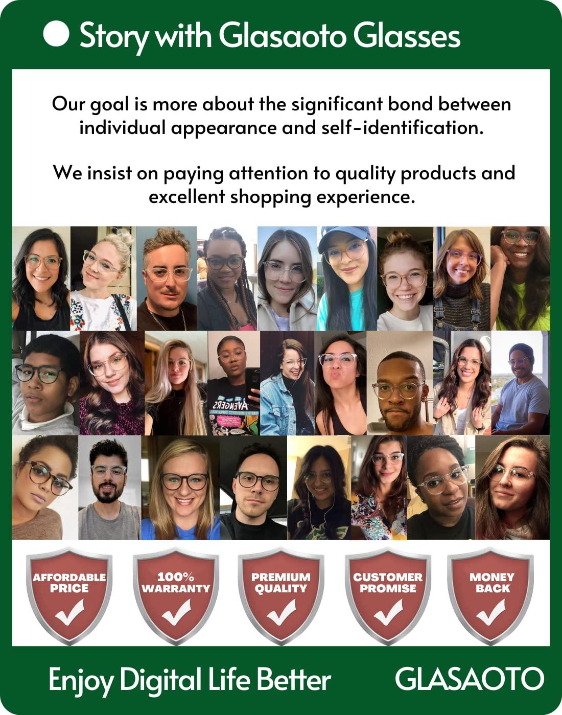 Glasaoto GLASAOTO Blue Light Blocking Reading Glasses for Women Round Eyeglasses Small Frame Spring Hinge Lightweight Reduce Eye Strain 3.00 Crystal