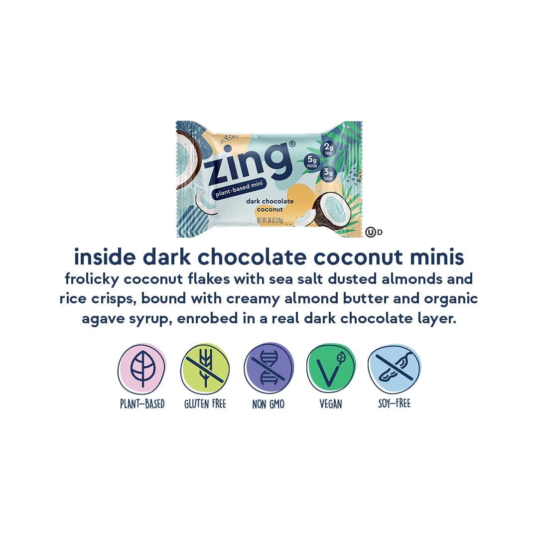 Zing Zing Bars 100 Calorie, Moist and Delicious, Dark Chocolate Coconut, (18 Snack Size Bars)