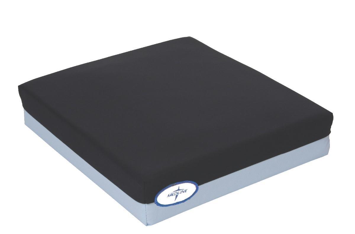 Medline Medline Gel Foam Wheelchair Cushion, 24\" x 18\" x 3\" - Comfort & Pressure Redistribution with Easy-to-Clean Cover