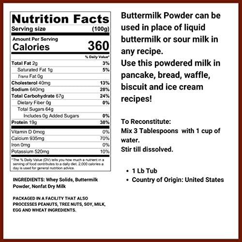 WinCrest BulkFoods Buttermilk Powder - 1.25 Lb Container (20 Oz)