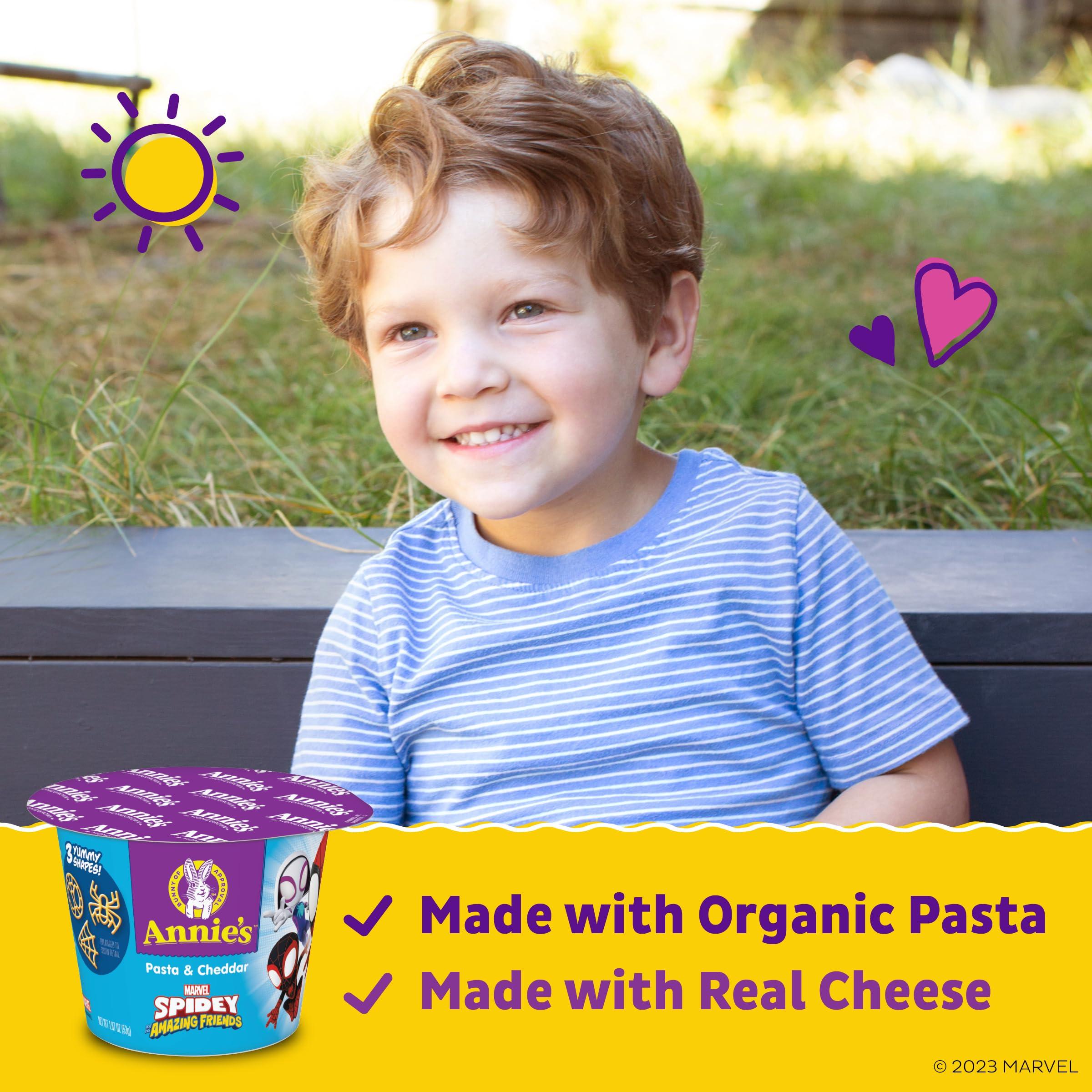 Annies Annie's Marvel Spidey and His Amazing Friends Macaroni and Cheese, Microwavable Pasta and Cheddar, 4 Cups, 7.48 oz