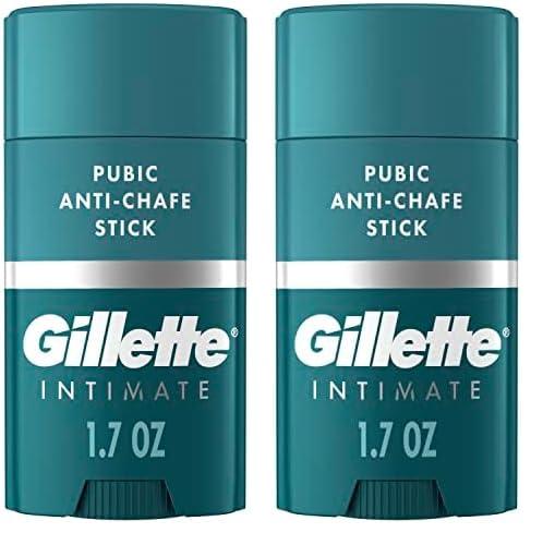 Gillette Gillette Intimate Pubic Anti-chafe Stick, Reduces Rubbing and Irritation, Pubic Anti-Chafing For Men, Easy Application, Dermatologist Tested (Pack of 2)