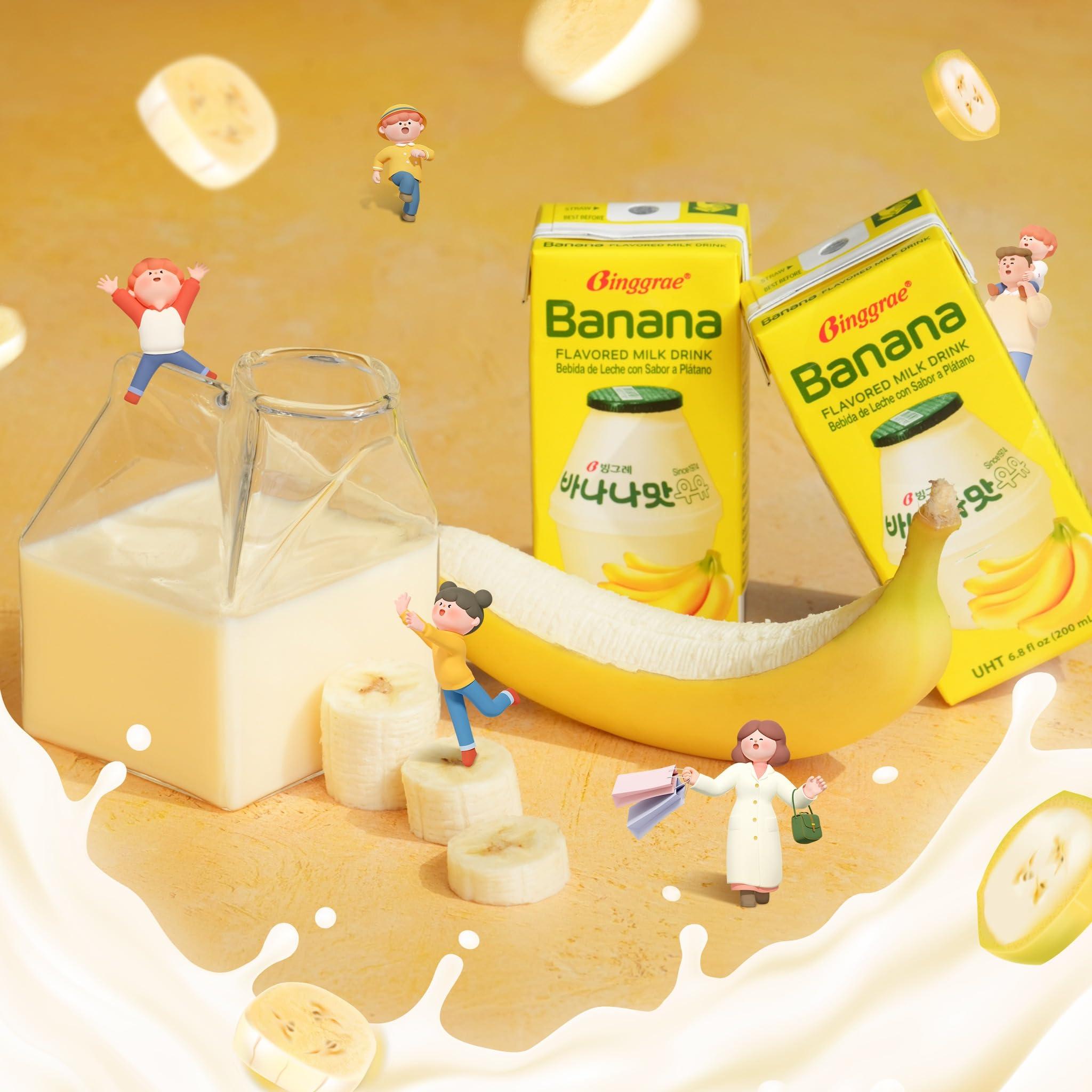 Binggrae Binggrae Banana Flavored Milk [Koreas No 1 Classic & Original Banana Milk] - Sweet, Smooth & Creamy Texture (Pack of 6)