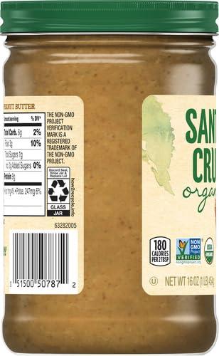 Santa Cruz ORGANIC Santa Cruz Organics Crunchy Dark Roasted Peanut Butter, 16 Ounce