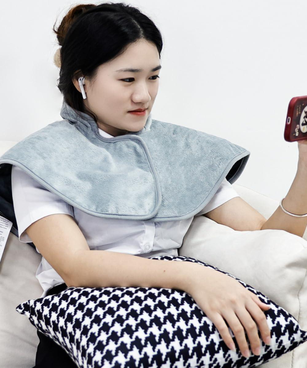 BeyondNice Heating Pad for Neck and Shoulders Weighted Neck Heating Pad for Pain Relief 6 Heat Settings 4 Timers Auto Off Gifts for Women Men Mom Dad