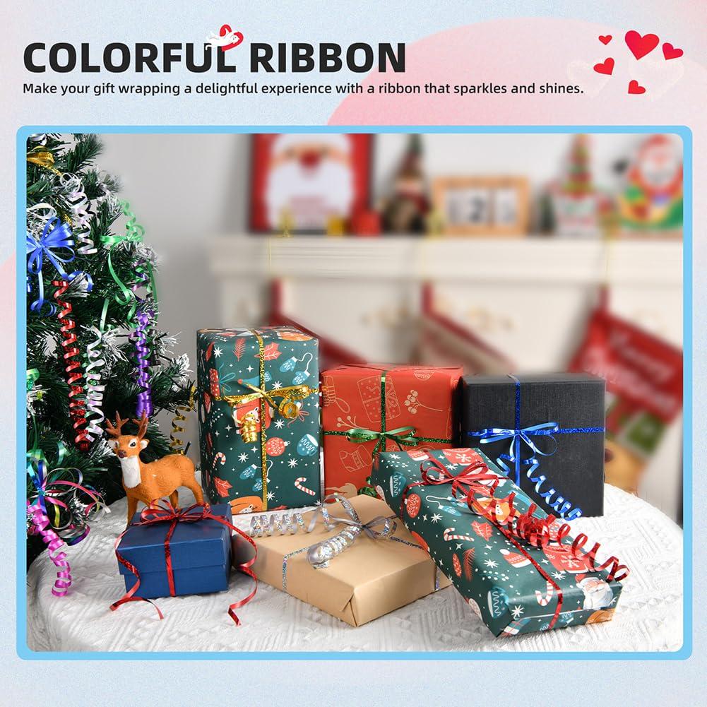LACNNY LACNNY Curling Ribbon,Balloon String for Crafts, Balloon Ribbon, Curly Ribbon for Birthday Party Decorating Crafting Shiny Green and Red