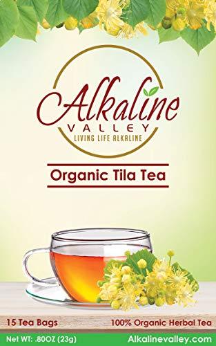 Alkaline Valley Linden Flower Tea, Tila Tea or Te De Tila -15 Unbleached/Chemical-Free Linden Tea Bags - (Pack of 6) - 100% Organic and Alkaline, Caffeine-Free, No GMO