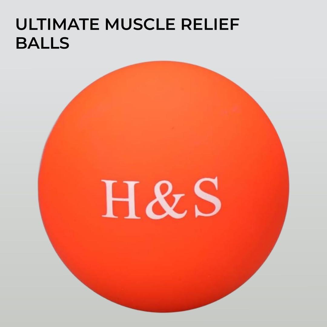 H&S H&S 2X Massage Lacrosse Ball - Massage Ball - Muscle Roller - Firm Jumbo Therapy Sphere - Therapy Ball