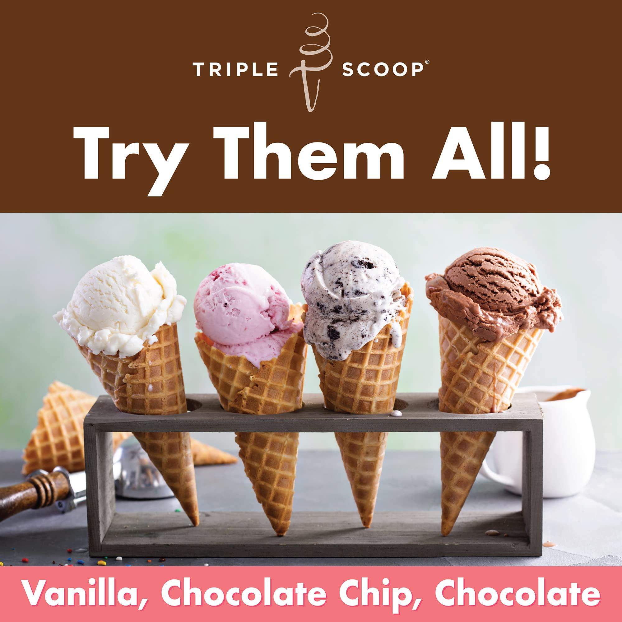 Triple Scoop Triple Scoop Ice Cream Mix, Starter for use with Home Ice Cream Maker, Non-Gmo, No Artificial Colors or Flavors, Ready in Under 30 Mins (1, Cherry Chocolate Chip)