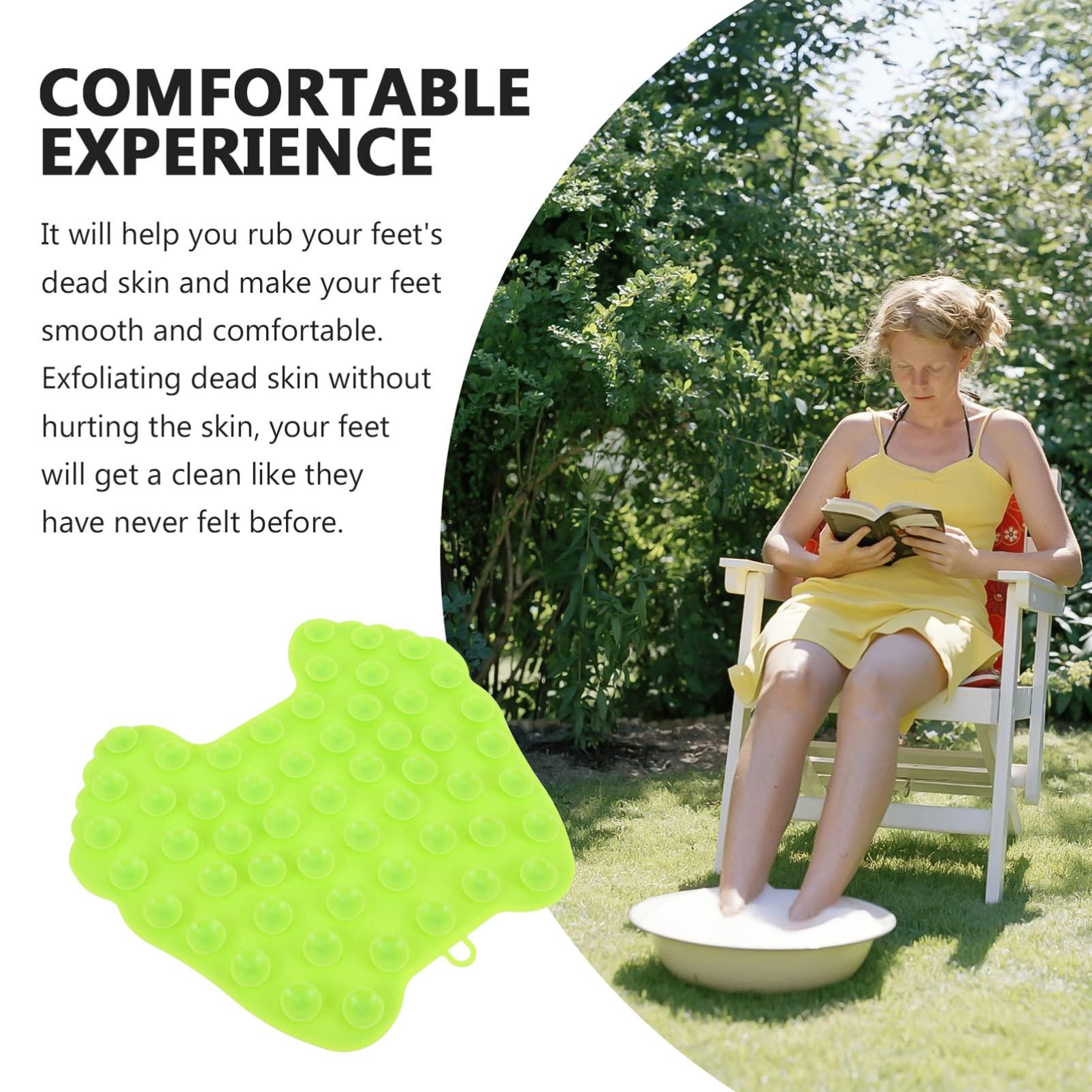 Mobestech 1pc Silicone Foot Brush Shower Foot Scrubber Bathroom Non-skid Foot Scrubber Back Massage Pads Bathroom Massage Pad Silicone Massage Mat Foot Brush Cleaner Foot Cleaner Back Brush