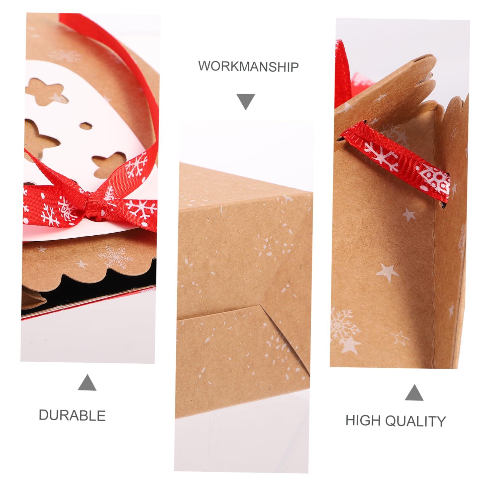 LALAFINA LALAFINA Food Bags 12pcs packing box holiday bags holiday candy bags santa claus sack christmas bags christmas ornament s food packing bags child biscuit bag tag kraft paper