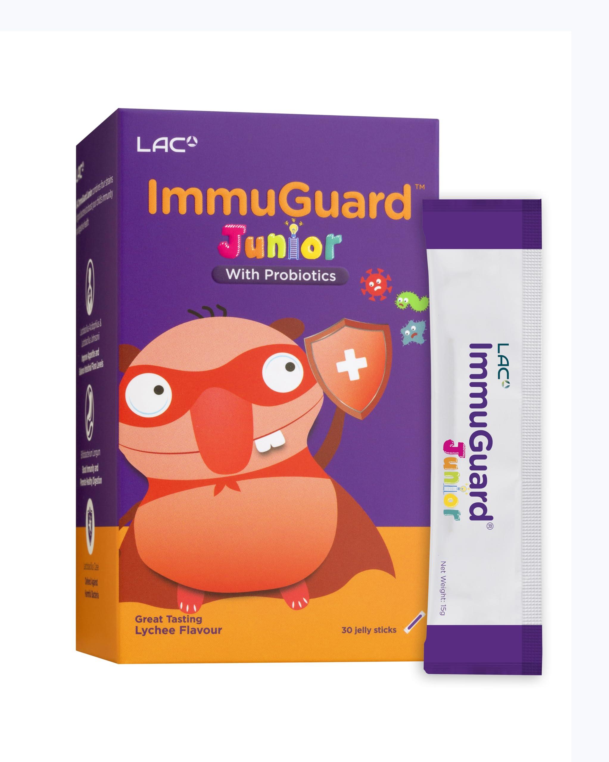 LAC LAC ImmuGuard Junior with Probiotics Lychee Flavour (30 Jelly Sticks)