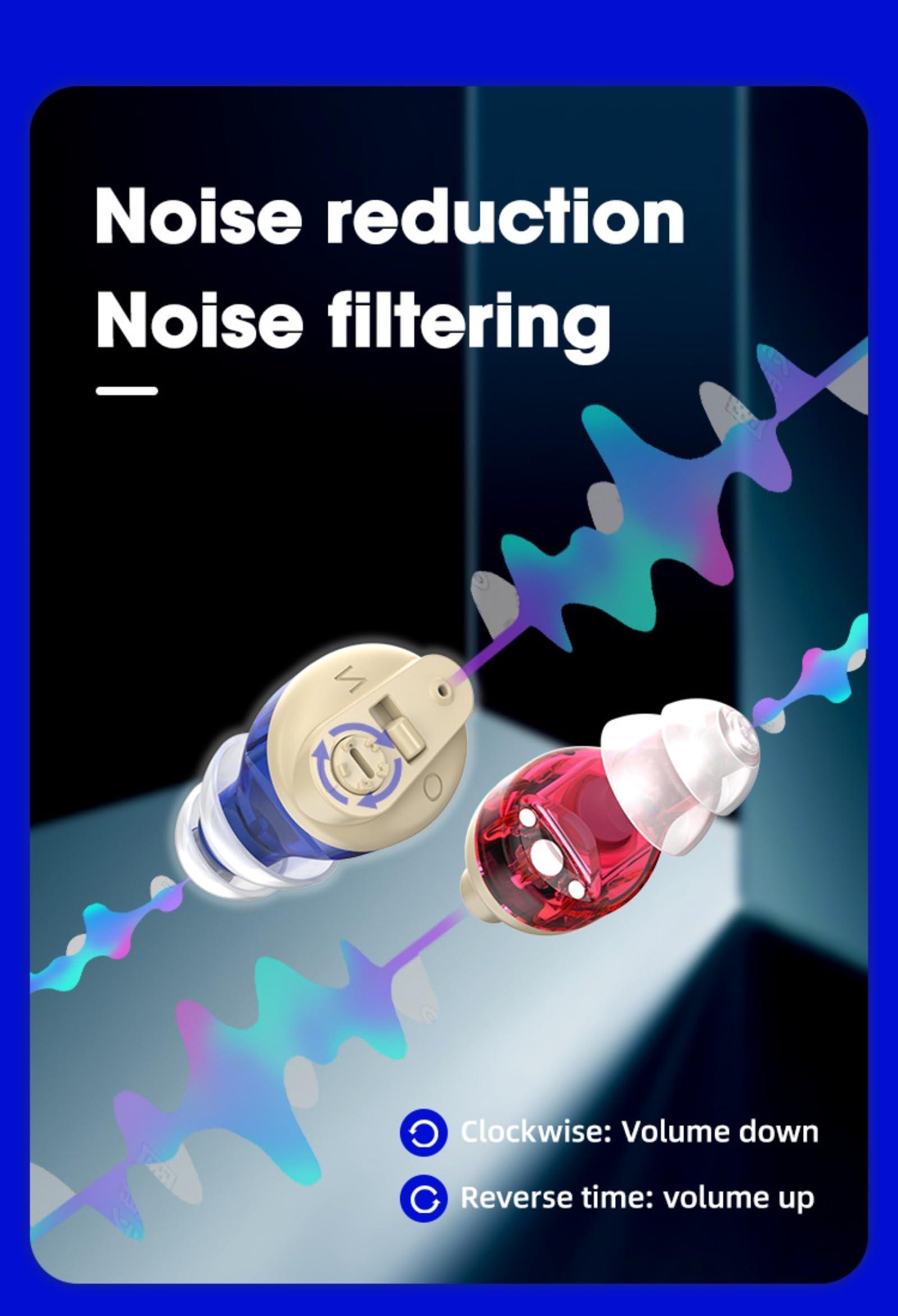 Generic Generic Rechargeable Hearing Aids for Seniors Mini Hearing Amplifiers with Noise Cancelling and Simple Touch Volume Control, Includes Charging Case - Perfect for Severe Hearing Loss