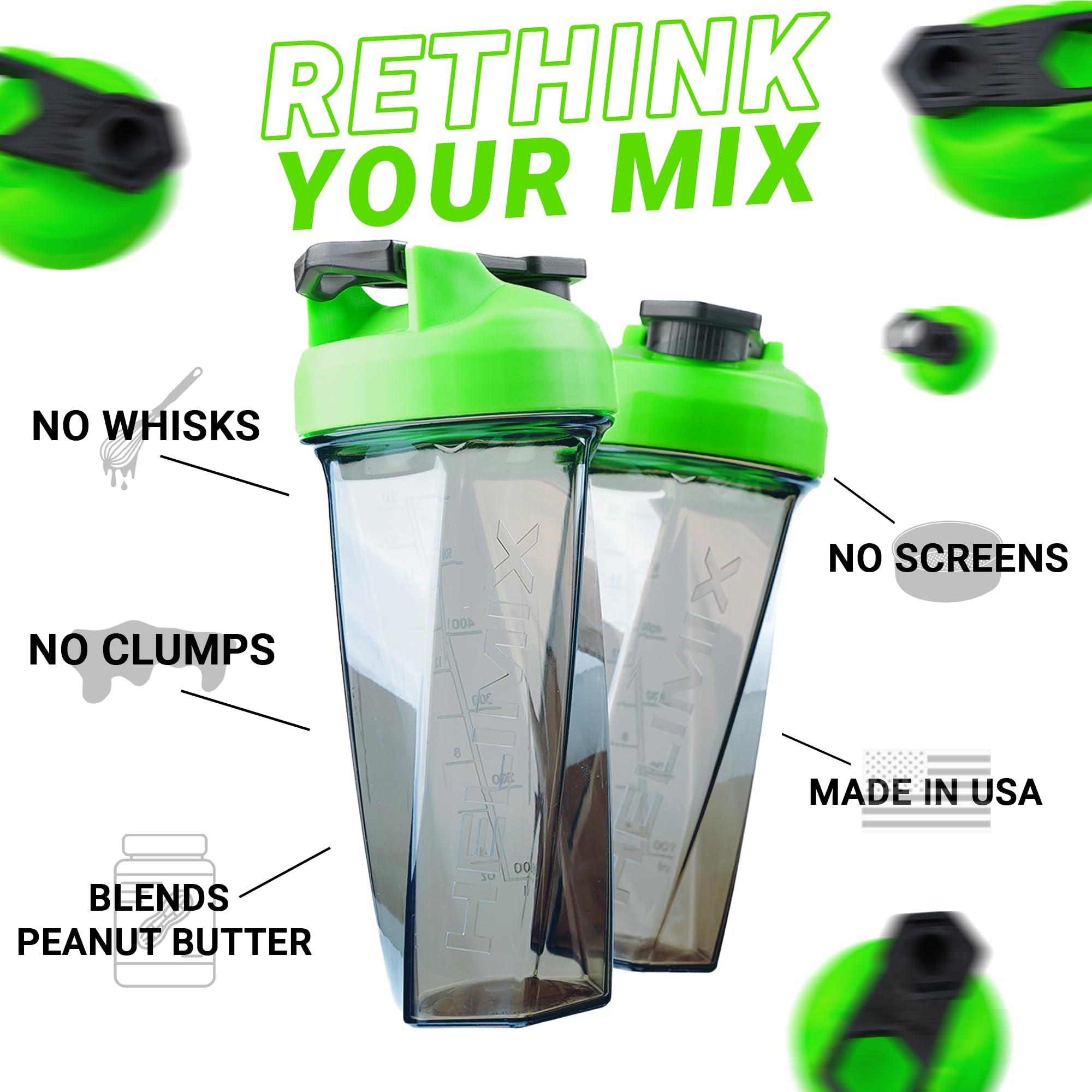 HELIMIX HELIMIX 2.0 Vortex Blender Shaker Bottle Holds upto 28oz | No Blending Ball or Whisk | USA Made | Portable Pre Workout Whey Protein Drink Shaker Cup | Mixes Cocktails Smoothies Shakes | Top Rack Safe