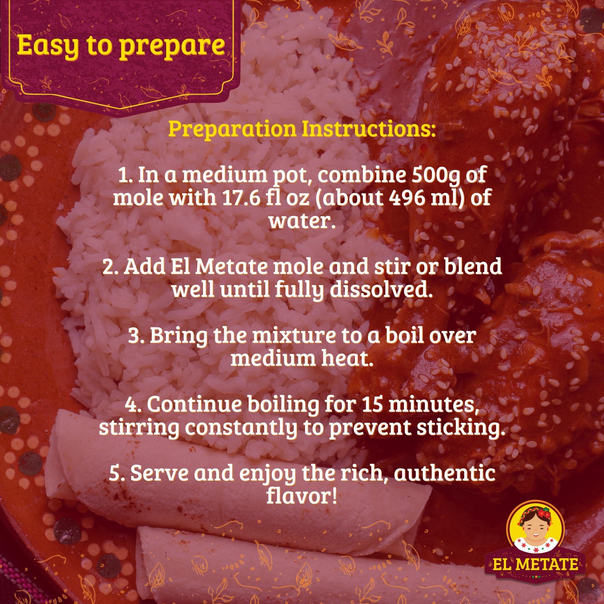 El Metate El Metate - Mole Poblano - Authentic Mole Paste from Puebla - 17.63 Oz (500g)(1.1lb)