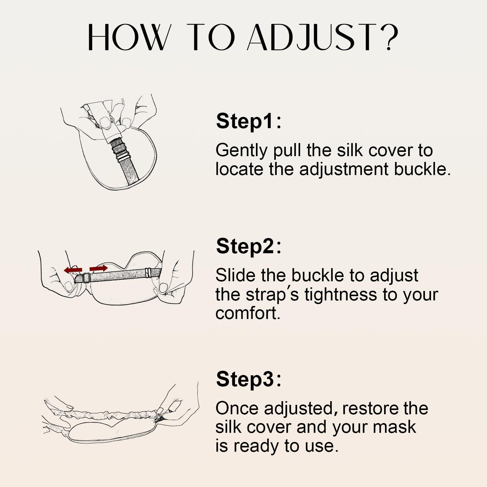 ZIMASILK ZIMASILK Adjustable 100% 22 Momme Mulberry Silk Sleep Mask for Sleeping, Filled with Premium Mulberry Silk, Softest & Breathable Silk Eye Sleeping Mask (Leopard-Black Golden)