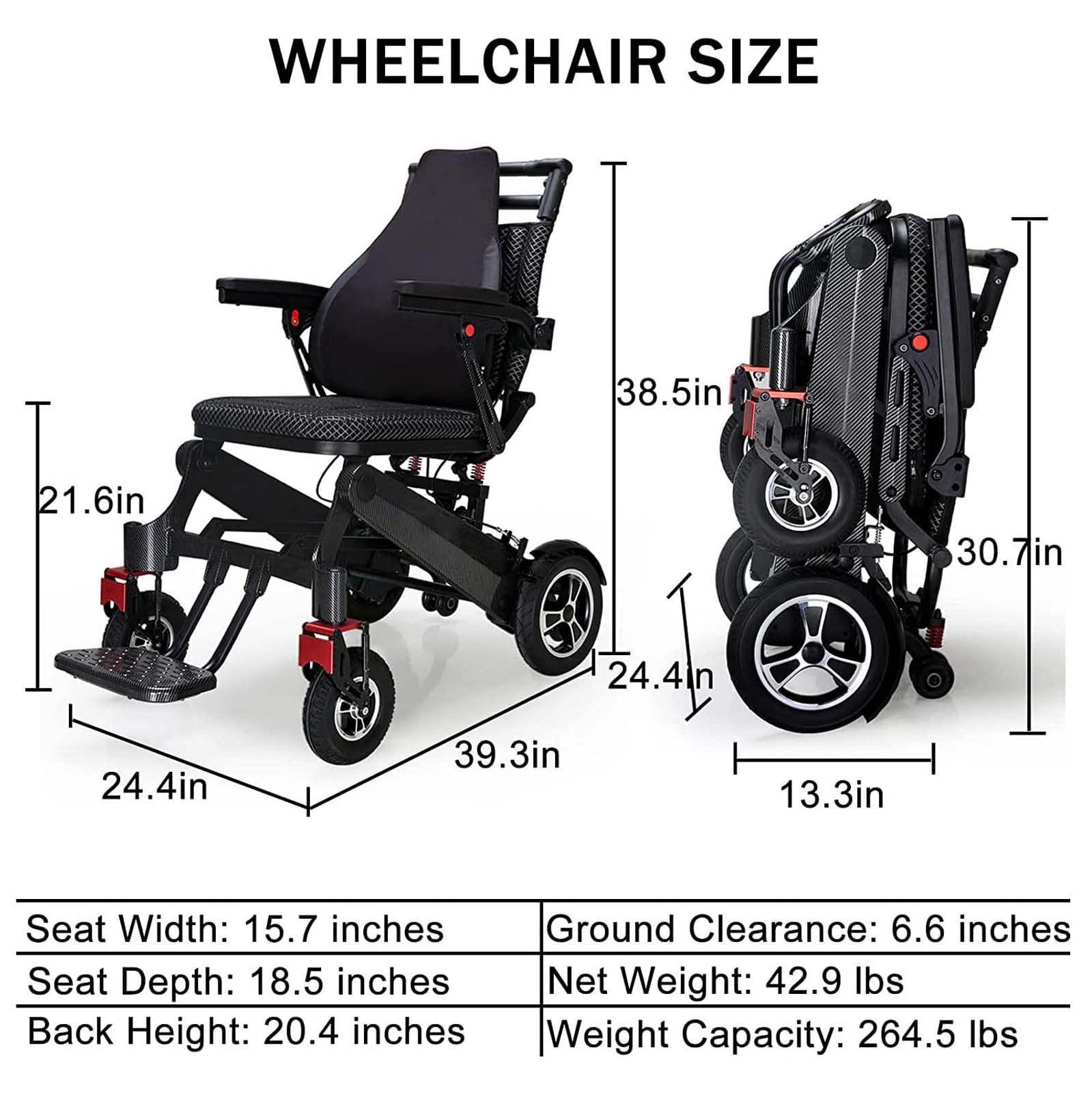 CUIOT Folding Transport Wheelchair, Portable All Terrain Wheelchair with Handbrake & Flip-Back Armrest,Silla De Ruedas - Magnesium Alloy Lightweight Travel Wheelchairs Trolleys for Adults and Elderly
