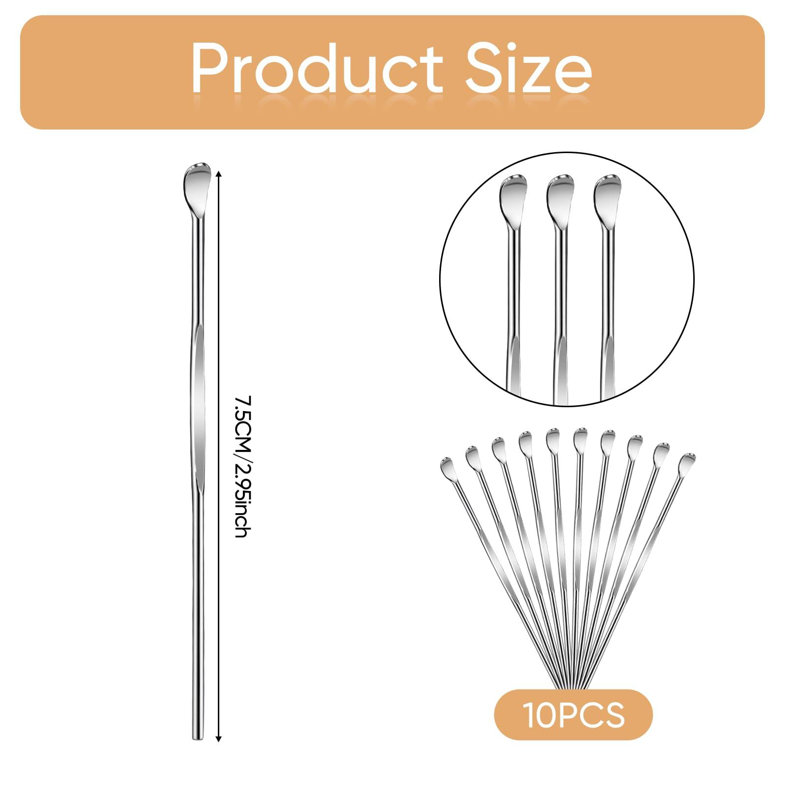 Trinkrittey 10 Pcs Metal Ear Cleaner Stainless Steel Ear Pick Portable Metal Earwax Curette Ear Cleaner Tool for Adult
