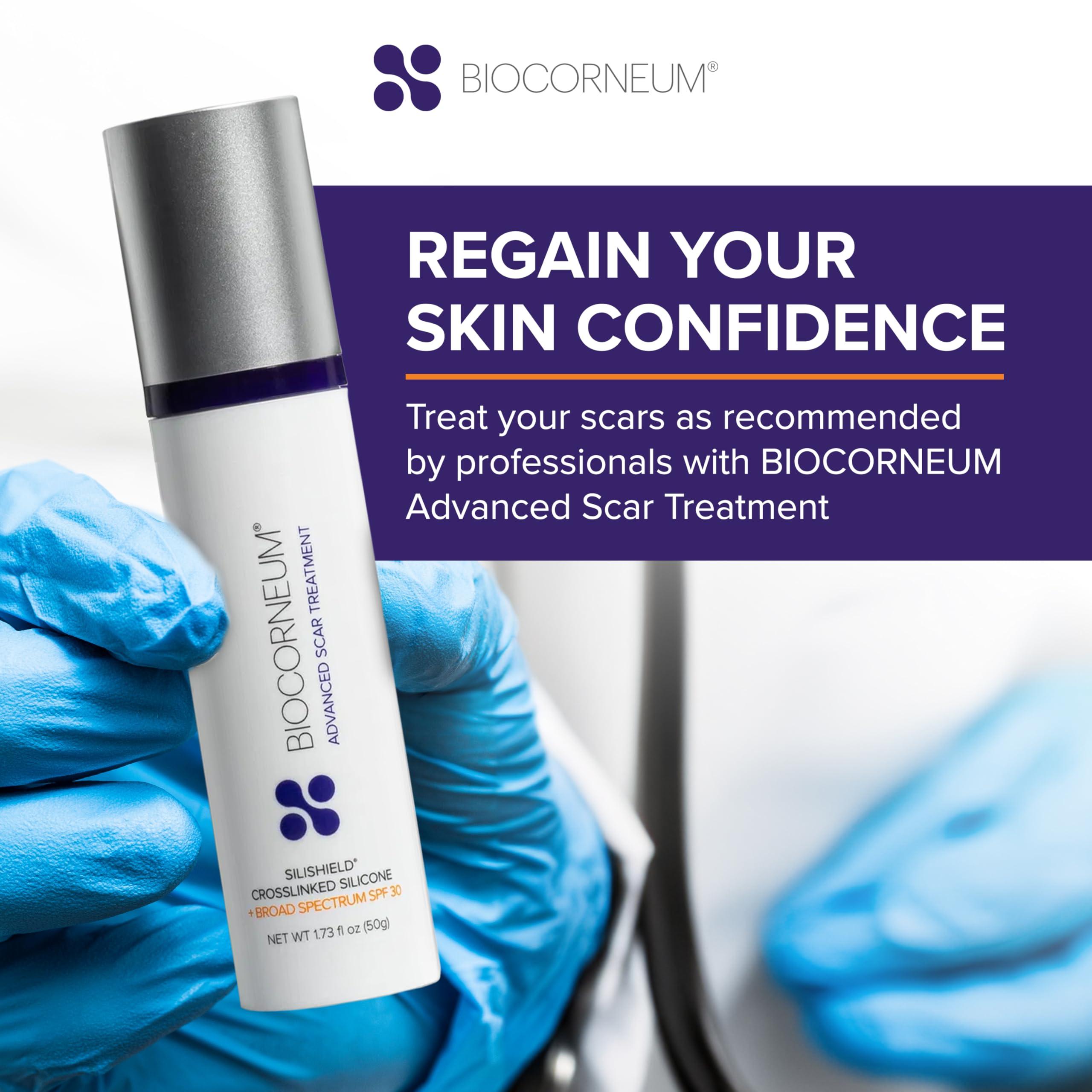 BIOCORNEUM Advanced Scar Treatment with Silishield & SPF 30 50g  Made in the USA, Fast-Drying, Water-Resistant Silicone Scar Gel - Surgeon Recommended for New & Old Scars - Suitable for Children Over 6 Months