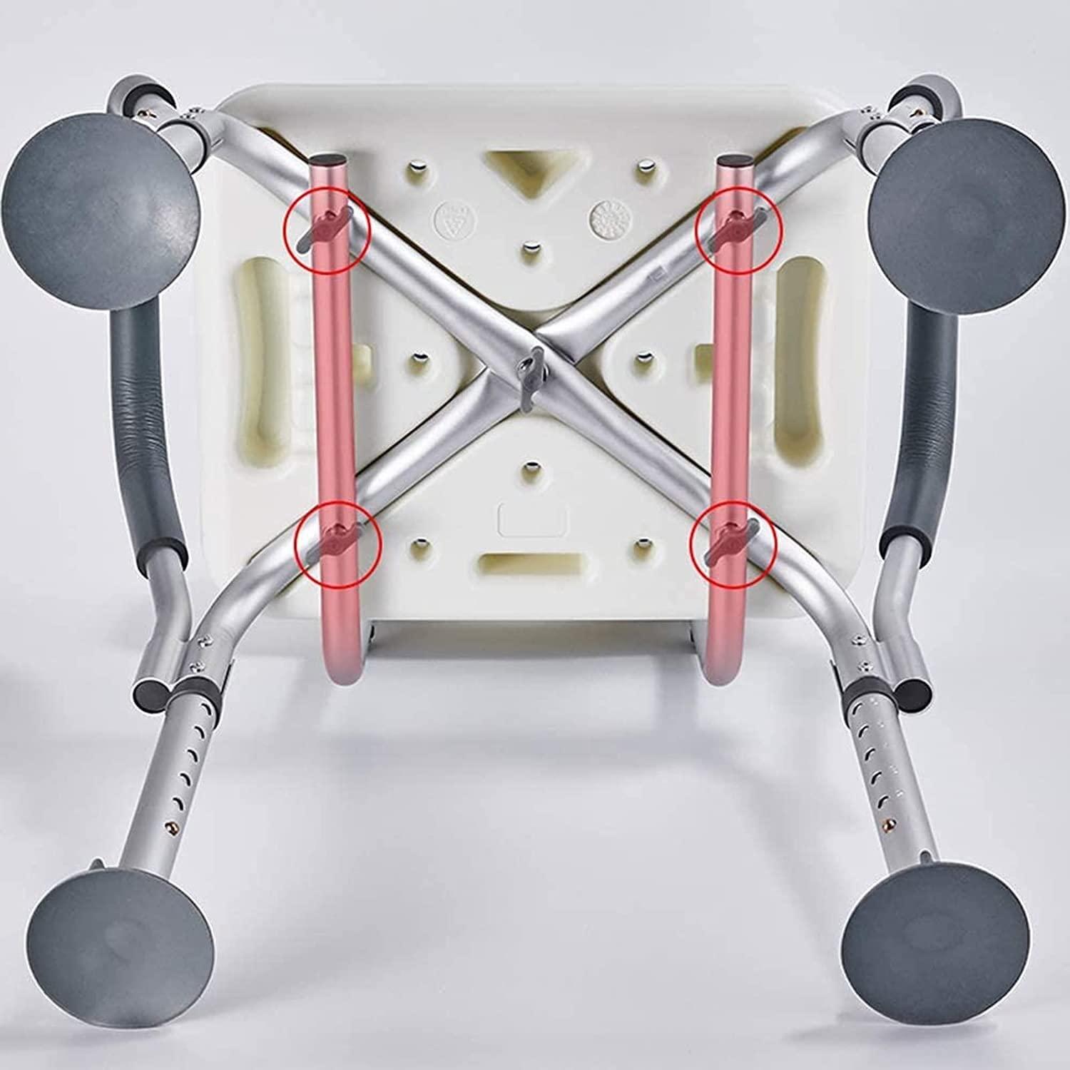 DIANYADIANPU Shower Chair for Inside Shower Elderly Shower Seats Height-Adjustable Shower Chair Benches with Back and Arms, for Elderly Heavy Duty Shower Stool, Adult Disabled Shower Aids (Color : White)