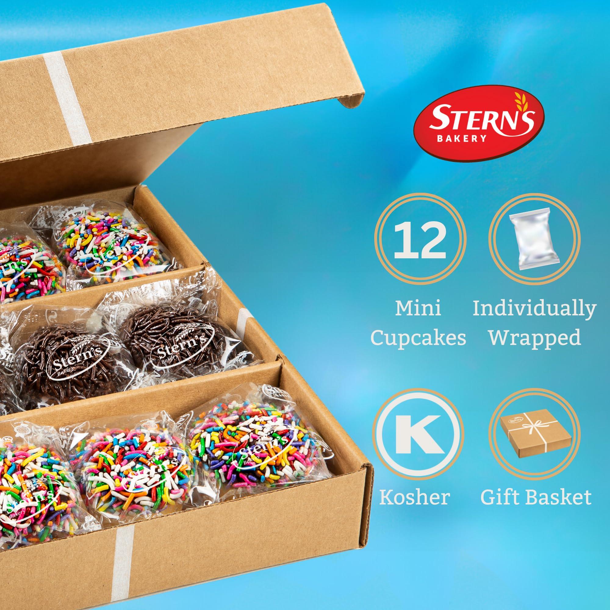 Stern's Bakery Gourmet Cookie Gift Box | 12 Individually Wrapped Sprinkle Cupcakes | Valentine Cookie Basket | Christmas, New Years & Birthdays | Men, Women & Kids | Sterns Bakery (Sprinkle Cupcake Gift Pack)