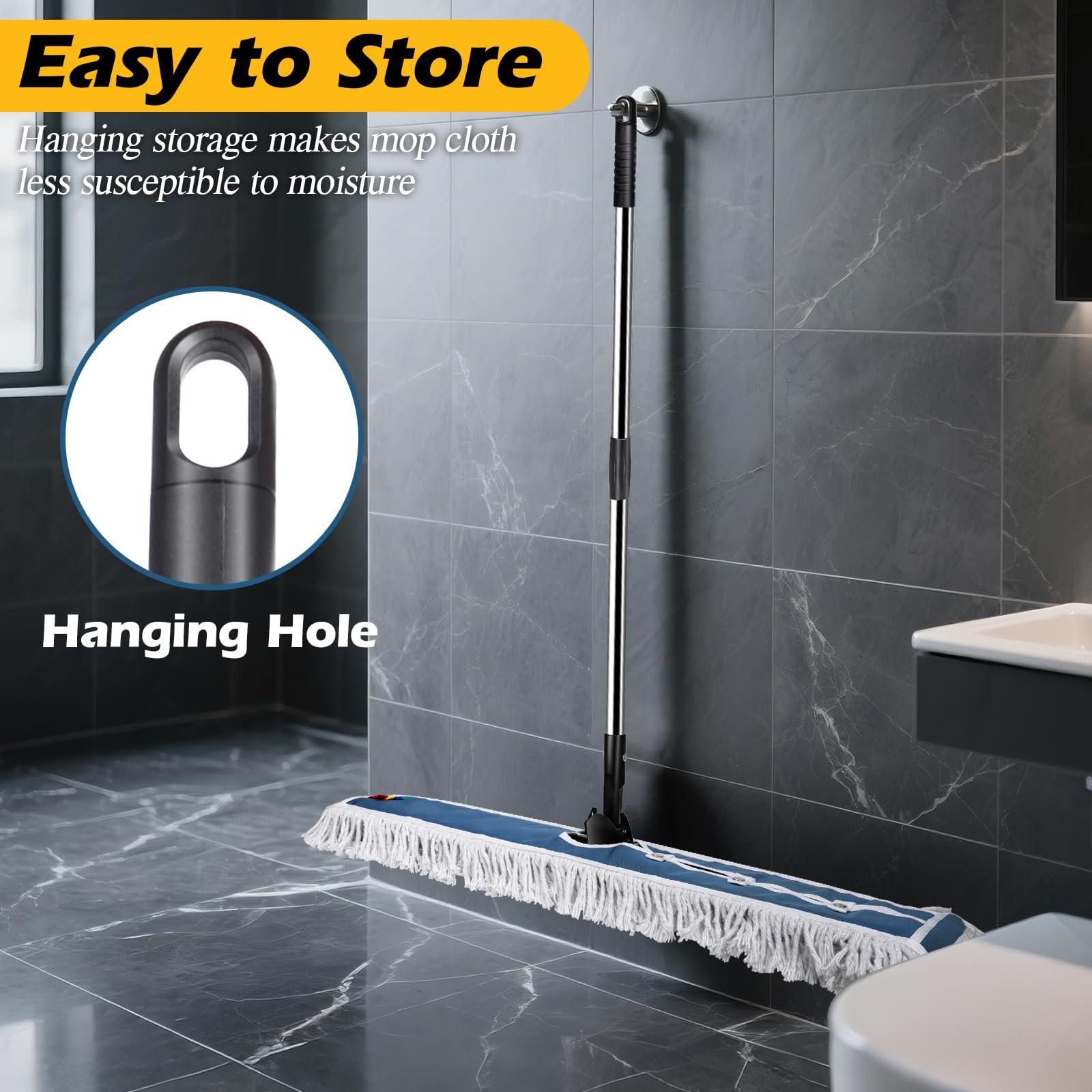 MASTERTOP MASTERTOP 42\" Commercial Mop, Heavy Duty Dust Floor Mop with 2 Microfiber Pads, Professional Industrial Wet and Dry Mops with 51.6\" Long Handle for Hardwood, Tile, Laminate,Garage,Office,Mall