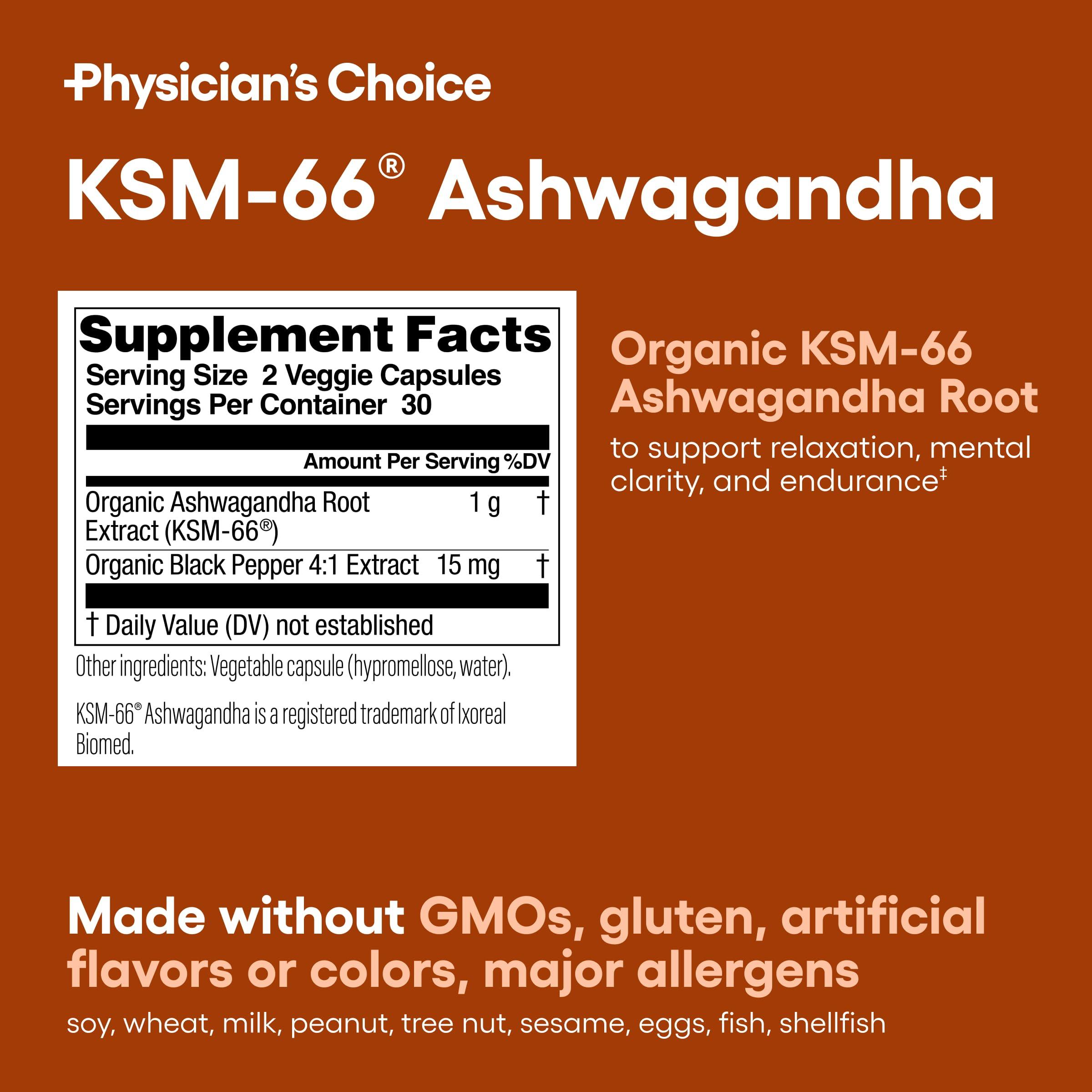Physician\'s CHOICE Physician\'s CHOICE Mens Stress Bundle - KSM-66 Ashwagandha + Mens Proboiotic (70b probiotic)