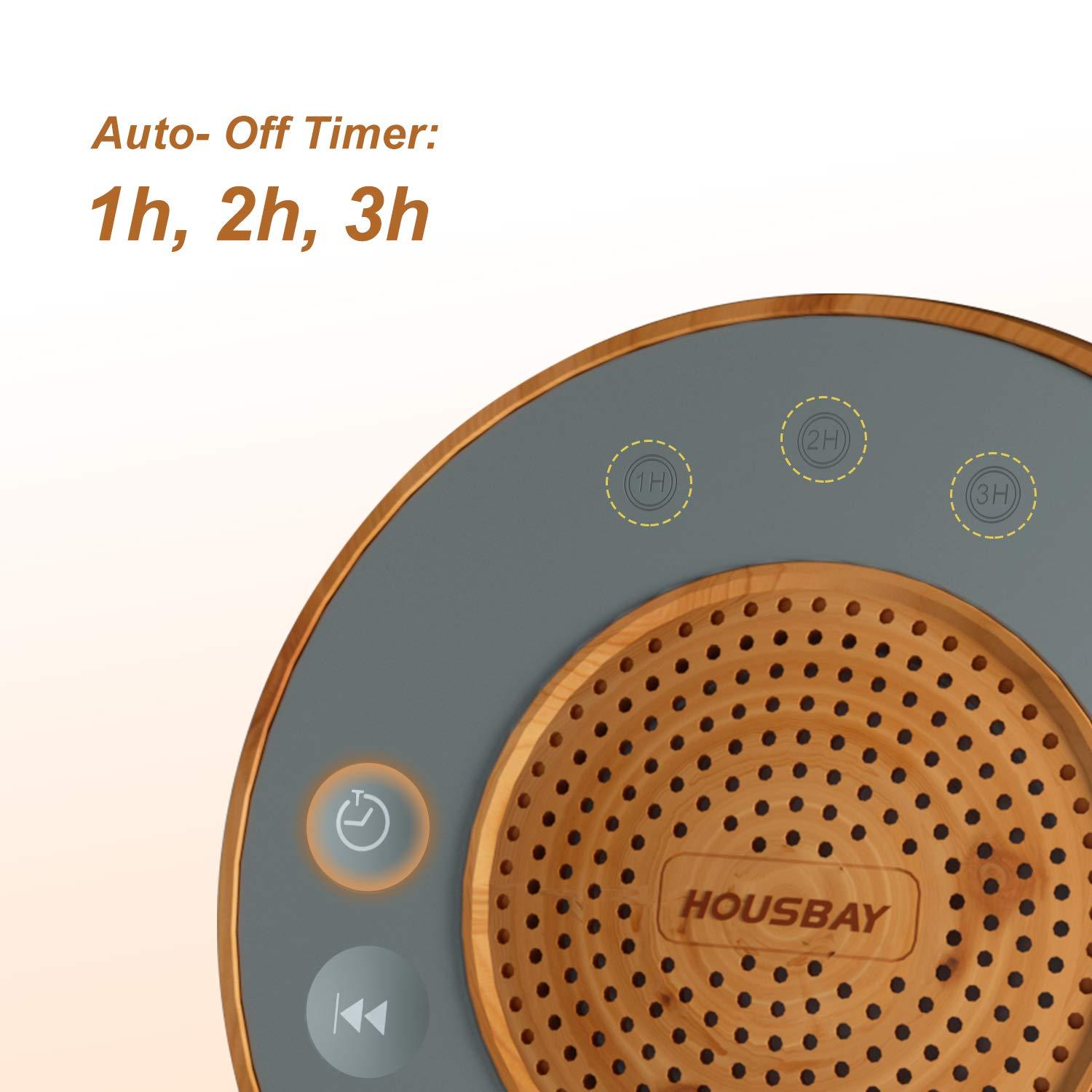 HOUSBAY Housbay White Noise Machine with 31 Soothing Sounds, 5W Loud Stereo Sound, Auto-Off Timer, Adjustable Volume, Sleep Sound Machine for Baby, Kid, Adult -Wood Grain