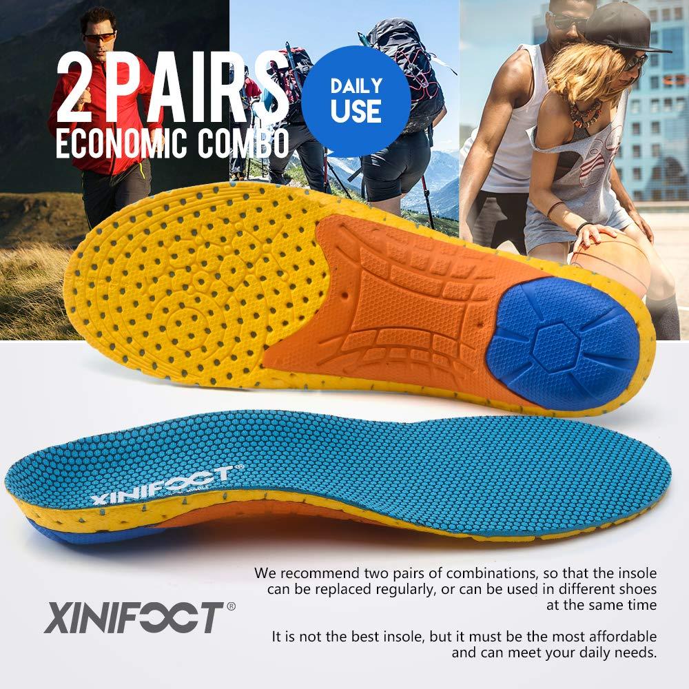 XINIFOOT XINIFOOT 2 Pairs Professional Plantar Fasciitis Shoe Insoles Running Insoles High Elastic Cushioning Inserts for Foot Relief, Shock Absorption Breathable Sports Feet Insoles for Women