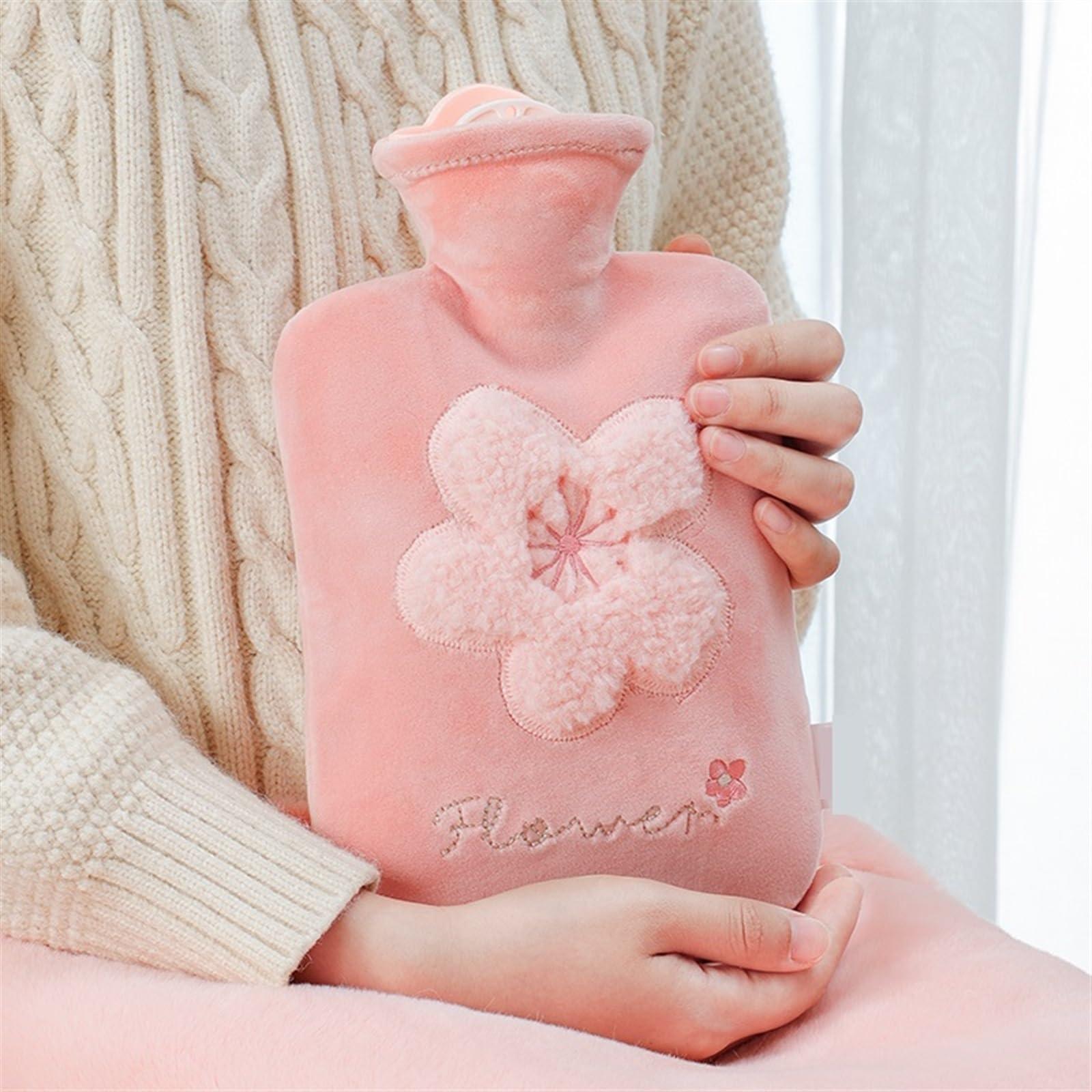 WAOCEO Hot Water Bag Hot Water Bottle Cute Hot Water Bag, Water Injection Warm Hands, Women Waist Hot Compress, for Student and Adult, Small and Large Size Warm Water Bags Rubber Hot Water Bottle (Color : A