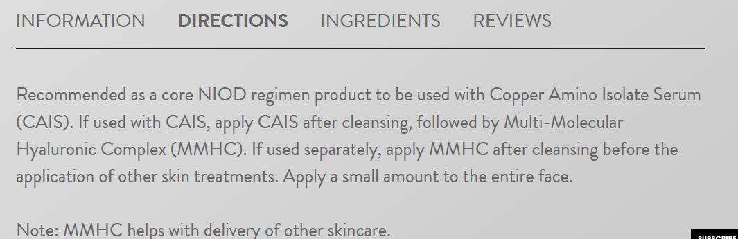 NIOD NIOD Multi-Molecular Hyaluronic Complex - 1 Oz