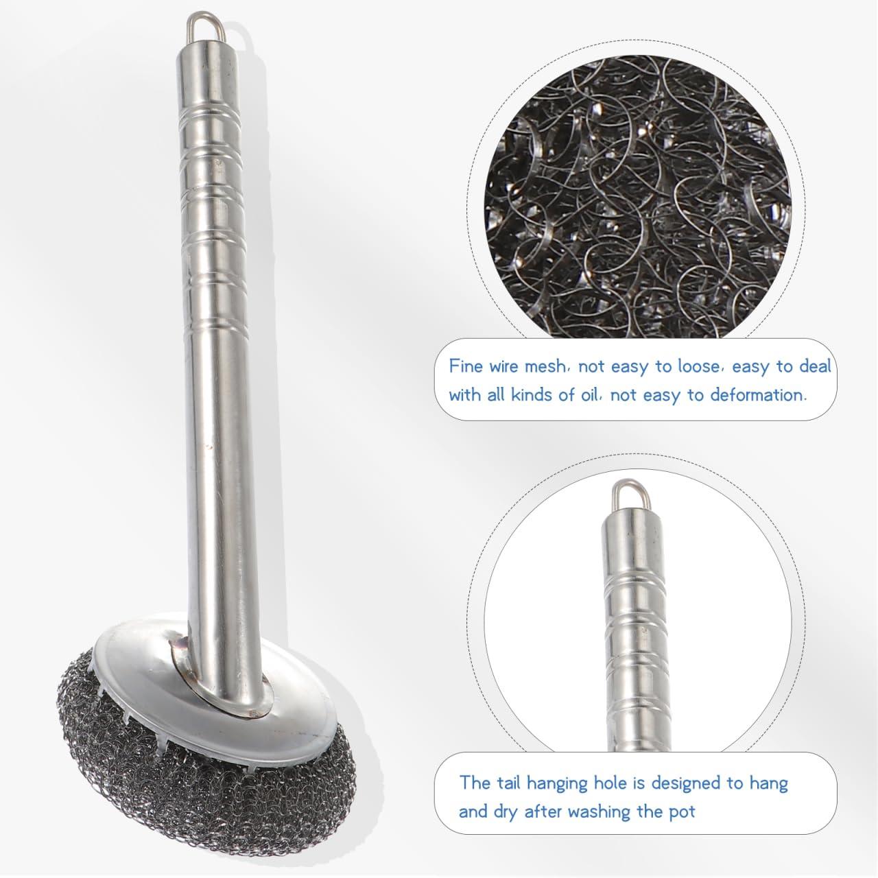 UPKOCH Wire Brush Brush: Helper Scrubber Dish Scouring Bowl Brush Steel Pot Practical Stainless Dishes Sturdy with Wok Ball for Dishwashing Pads Sink Pan Convenient Elastic