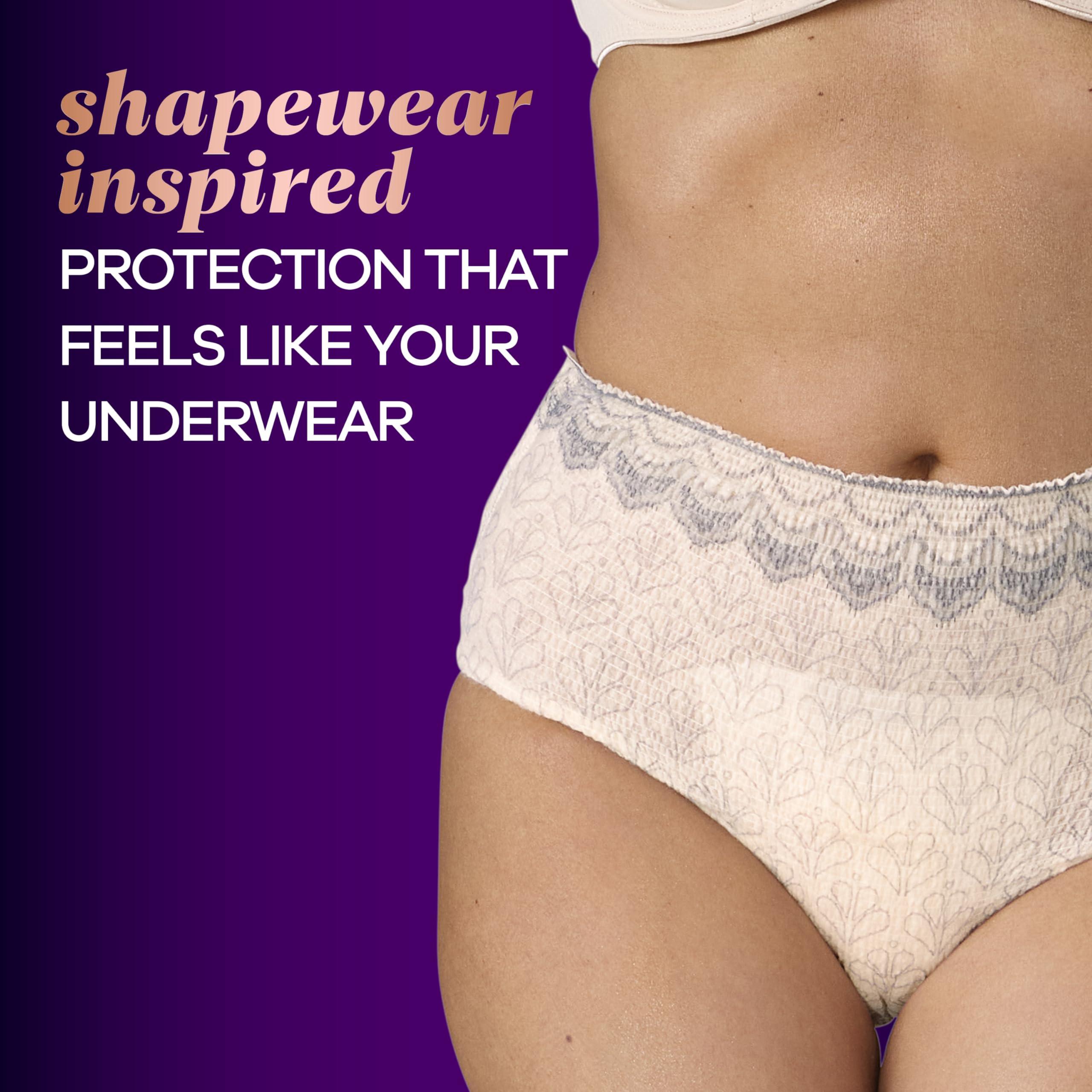 Always Discreet Always Discreet Boutique Incontinence and Postpartum Underwear for Women, Maximum Protection, S/M, Rosy, 48 Count