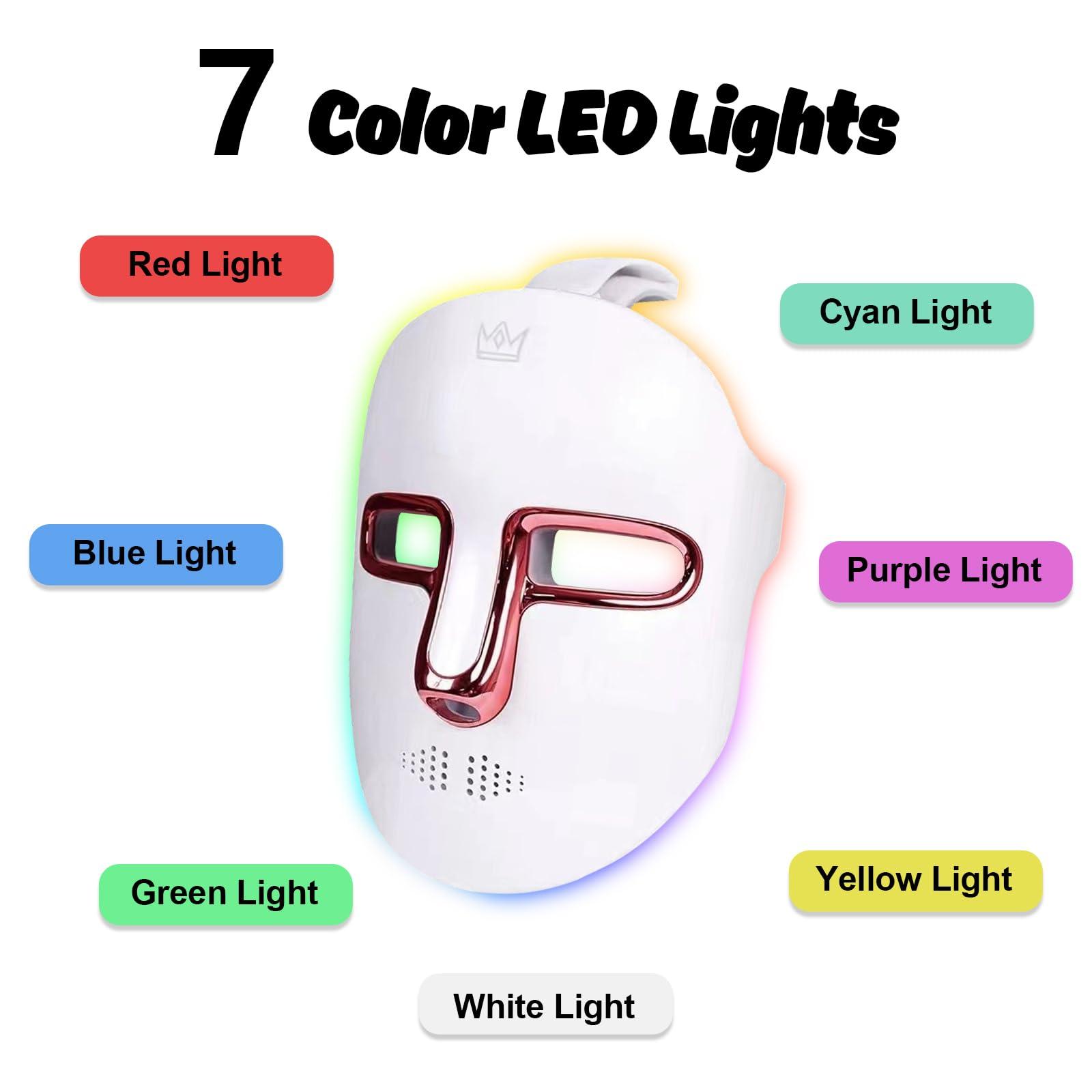 Cycluminor Cycluminor Led Face Mask Light Therapy,7 Colors LED Facial Skin Care Mask,Red Light Therapy Mask for Face at Home
