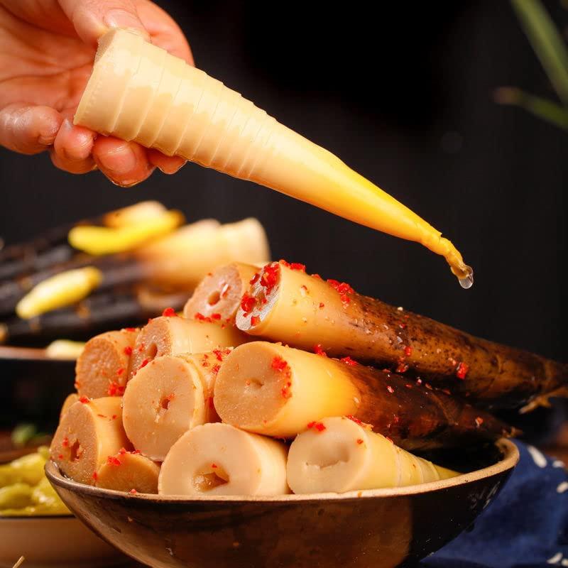 ZAOIAN Hand peeled bamboo shoots 230g/packPickled pepper Crispy Bamboo shoots,spicy chinese snack,fresh mountain pepper bamboo shoots, spicy strips snacks (Original flavor,3 pack)
