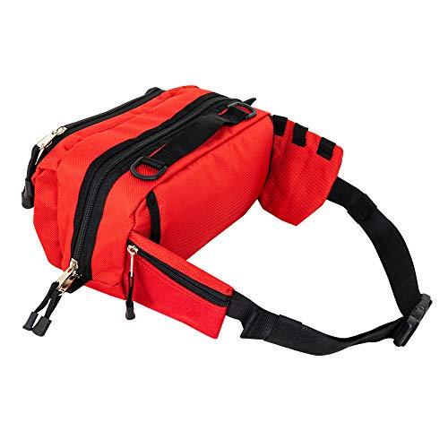 LINE2design LINE2design Deluxe Medical Fanny Pack Large - EMS Emergency First Aid Paramedic EMT First Responder - Portable Travel Size Medical Equipment Organizer Hip Bag with Multiple Internal Pockets - Red