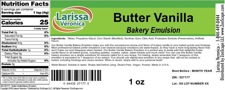 Larissa Veronica Butter Vanilla Bakery Emulsion (1 oz, ZIN: 527177) - 3 Pack