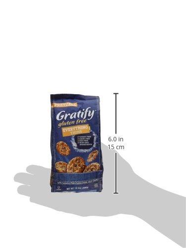 Gratify Gratify Gluten Free Pretzel Thins Everything Vegan GF Pretzel Crisps, 10.5oz Bag (Pack of 1)