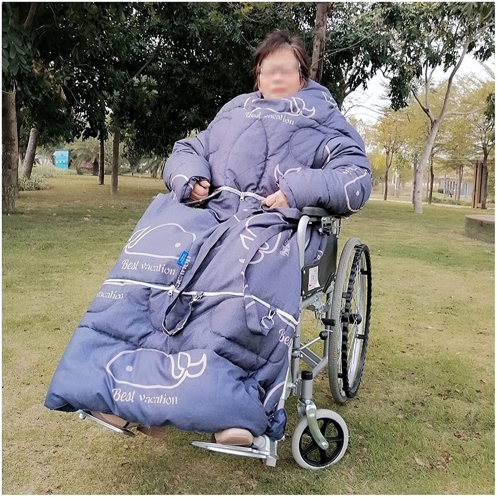 xinhong Winter Wheelchair Blanket Warmer Cover, Lap Blanket for Elderly, Wheelchair Cloak Windproof for Elderly Patients and Disabled Leg Lower Body Warm (Color : E, Size : Adult 60 * 80in)