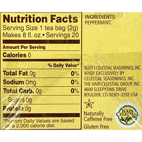 Celestial Seasonings Celestial Seasonings Herbal Tea - Peppermint - Caffeine Free - 20 Count (Pack of 6)