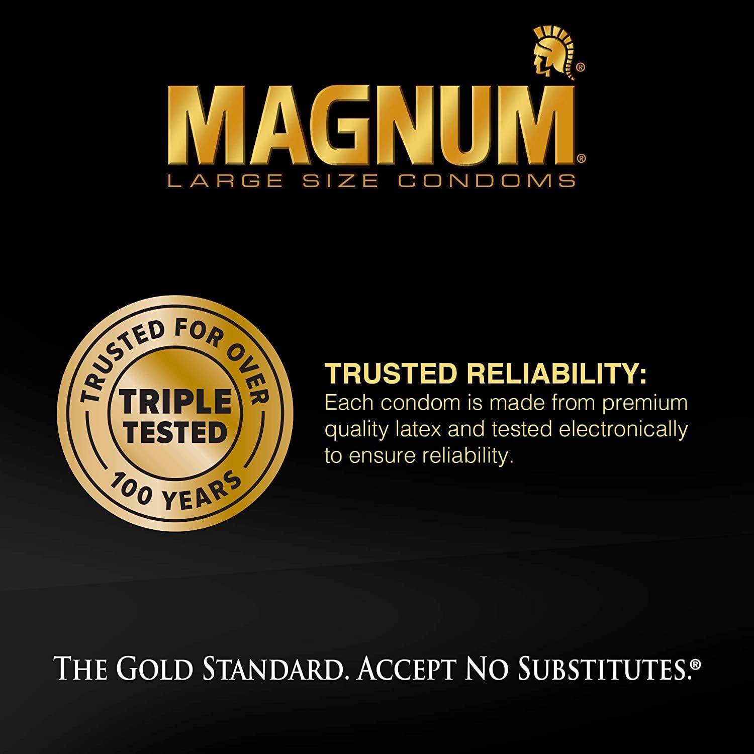TROJAN Trojan Magnum XL Lubricated Premium Latex Condoms 12 Each