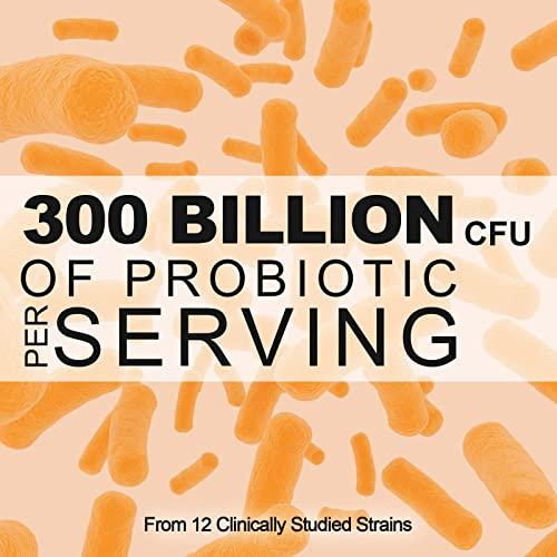 Lifeatlas 300 Billion CFU Probiotics - Probiotics for Women and Men, 12 Probiotic Strains Plus Prebiotic, for Immune & Digestive, Gut Health, Gas Bloating, Shelf Stable - 60 Capsules