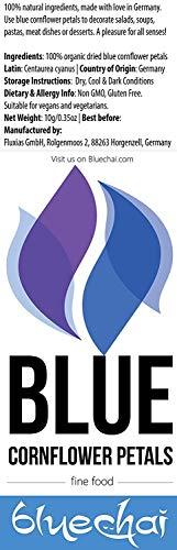 LattePowder Pure Blue Cornflower Petals - 100% Natural Centaurea cyanus - Dried, Grown in Germany Herbal Cornflower Flowers for Cupcakes, Lattes, Tea Blends, Bath Products, Gifts, Crafts